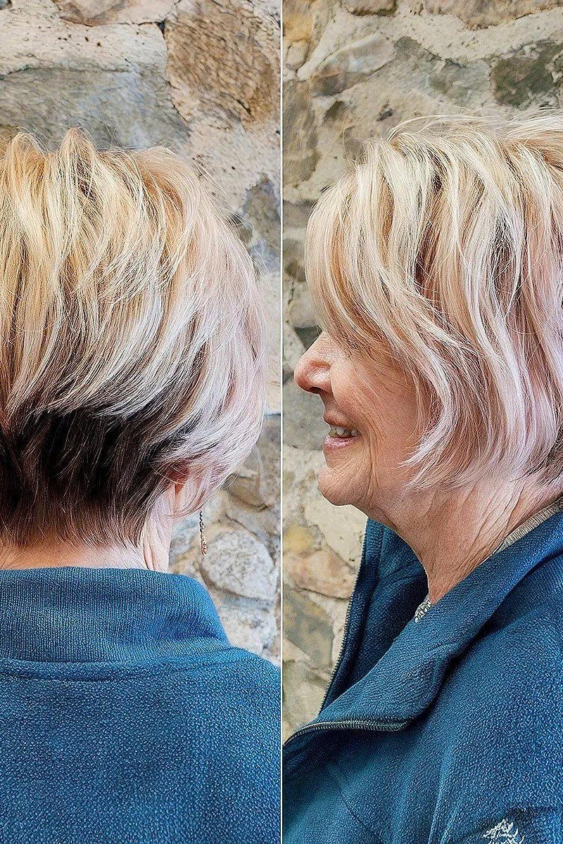 Blonde Wavy Bob - hairstyle for women over 70