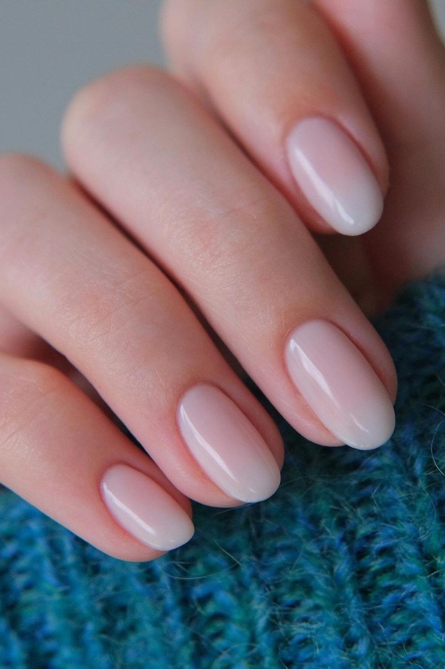 Creamy Milky Nude Squoval Nails - old money fall nail color for women over 40