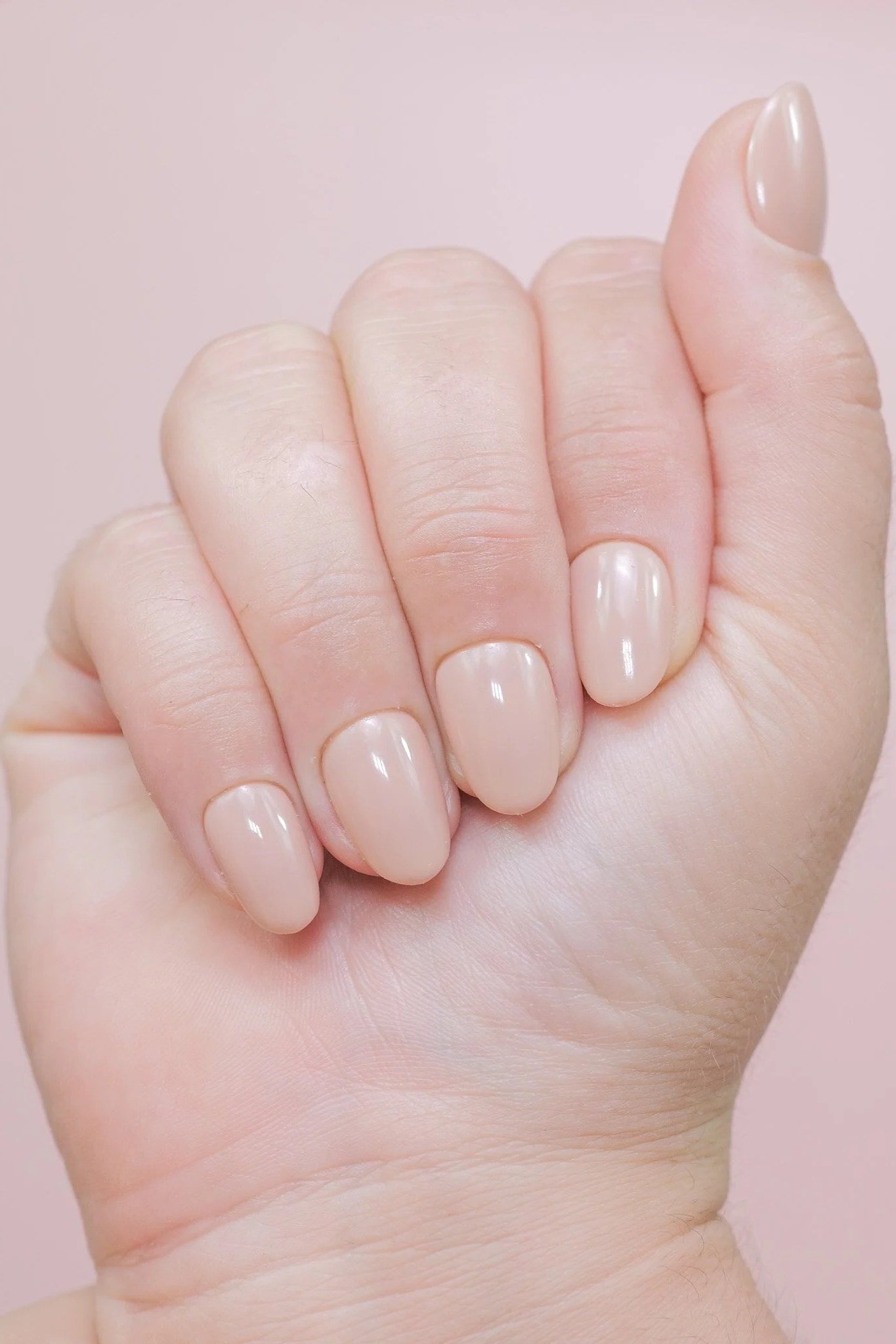 Creamy Beige Short Squoval Nails - old money fall nail color for women over 40