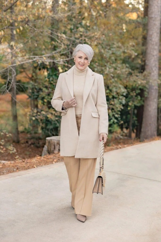 cream blazer suit matching trousers over 50