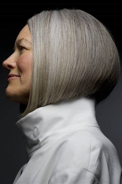 White Low Bun - hairstyle for women over 70