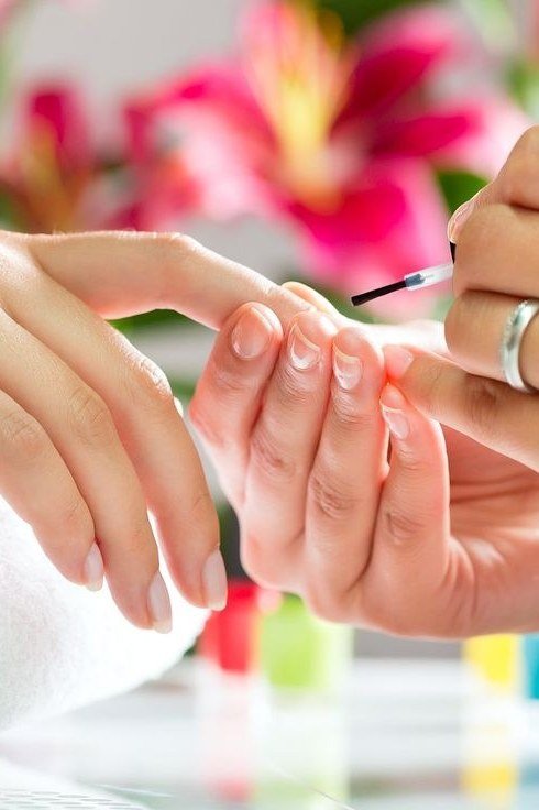Salon French Manicure - elegant nail art idea for mature hands, women over 50
