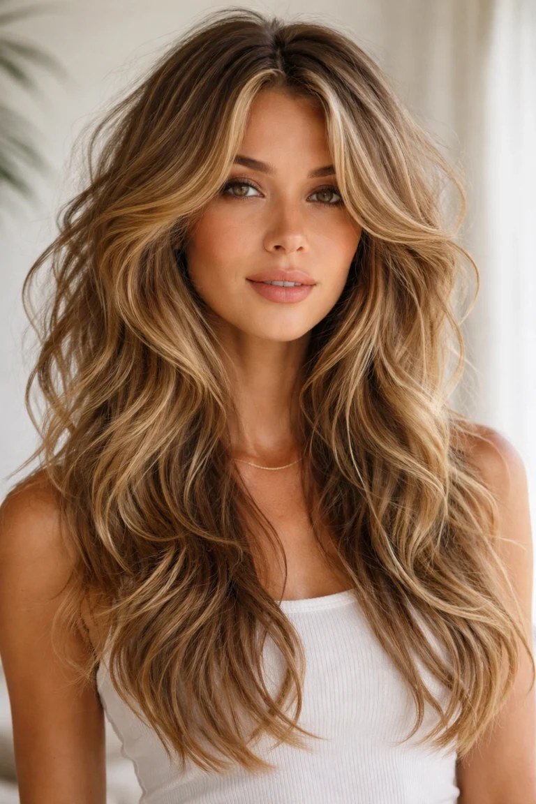 Blonde Balayage Butterfly Layers - butterfly cut hairstyle for women over 60
