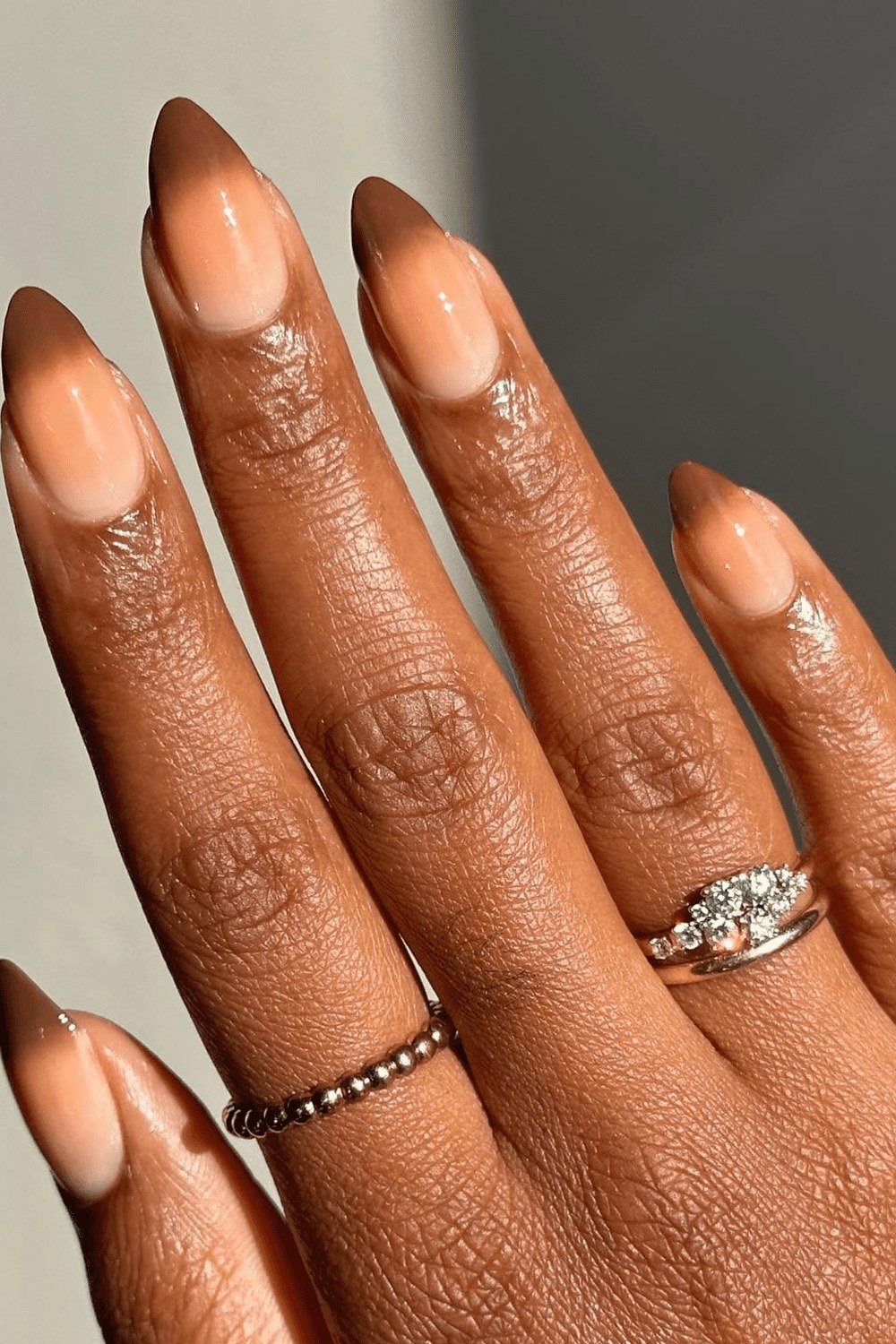 60. Chocolate Brown French Tips - Thanksgiving nail art idea for women over 50