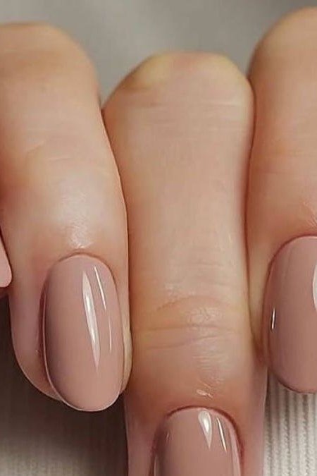 Matte nude short nails for women over 50