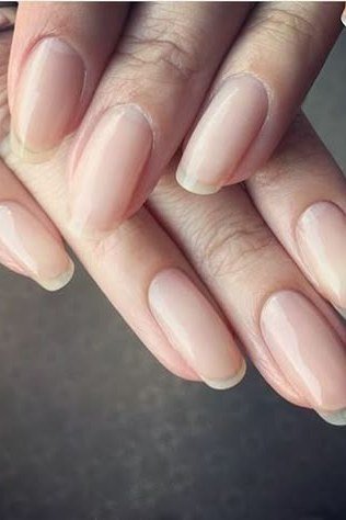 Sheer pink nude folded hands for women over 50