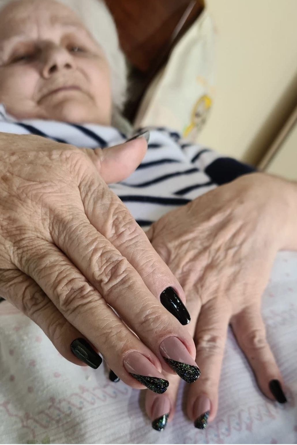 Jet Black Gel Nails - short gel nail idea for women over 50