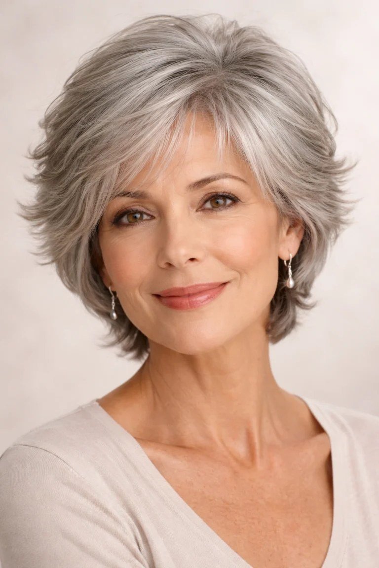 Radiant silver pixie haircut for women over 70