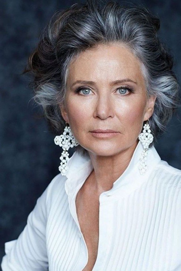 Elegant Grey Updo hairstyle for women over 60