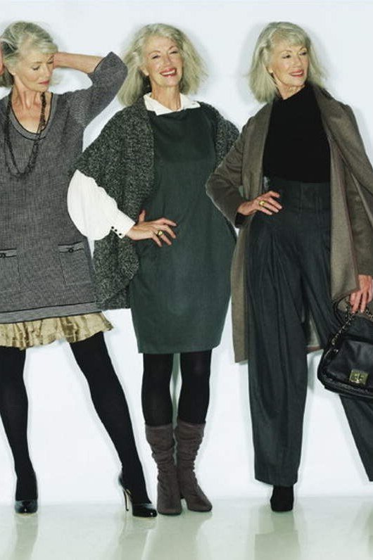 Dark knit outfits for women over 70