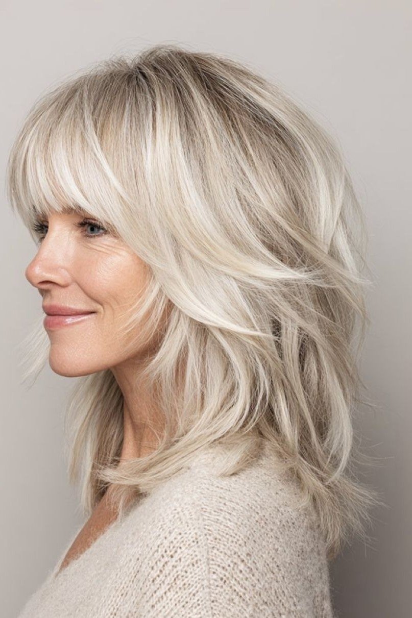 platinum shaggy layers for women over 60