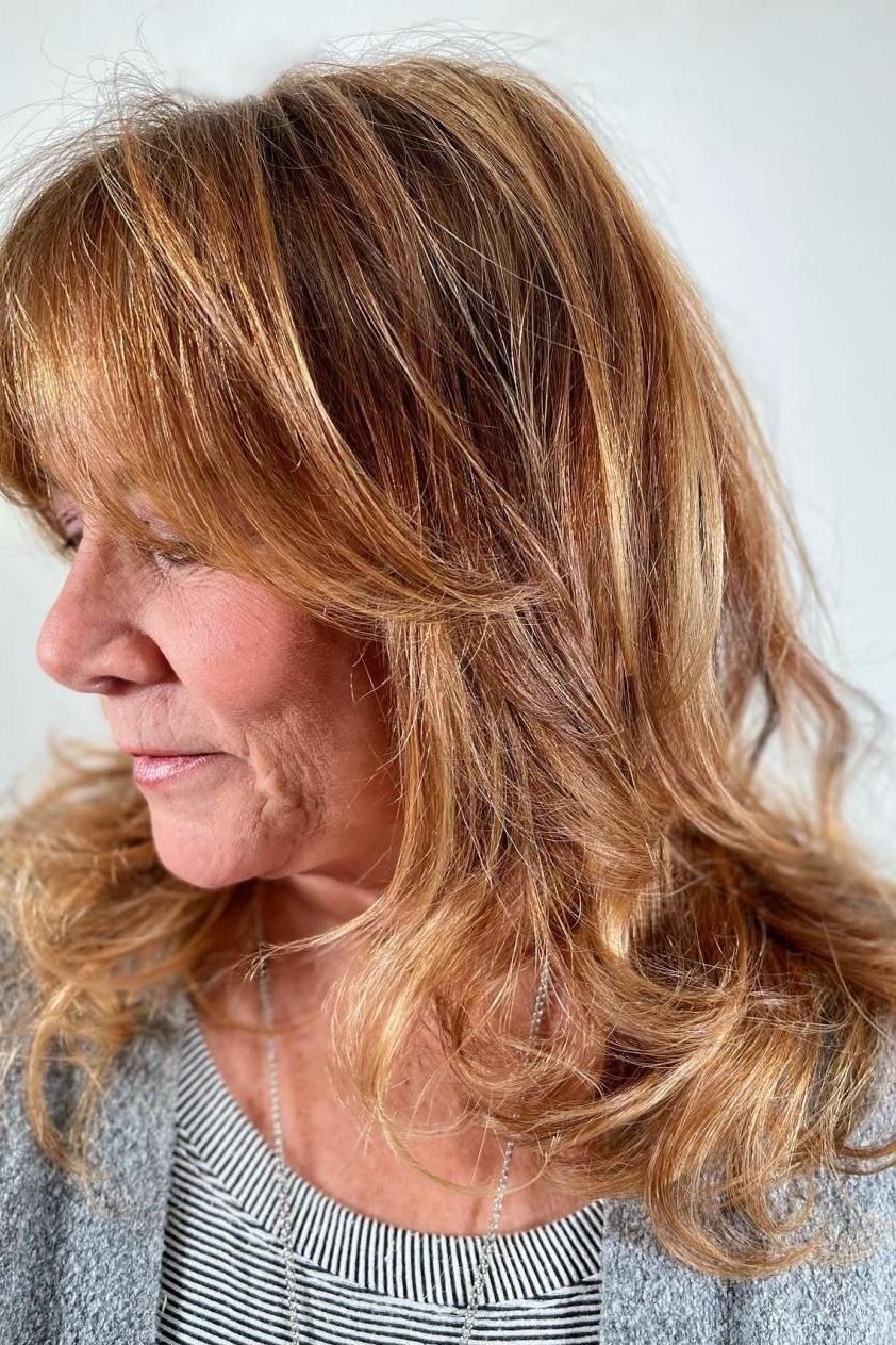 copper wavy layered medium for women over 60
