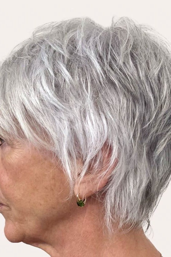 White Wedge Bob on a woman over 50 - flattering wedge haircut idea