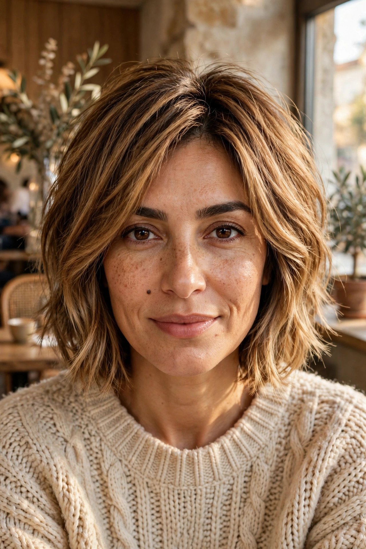 Shaggy bob for women in their 30s with thin fine hair