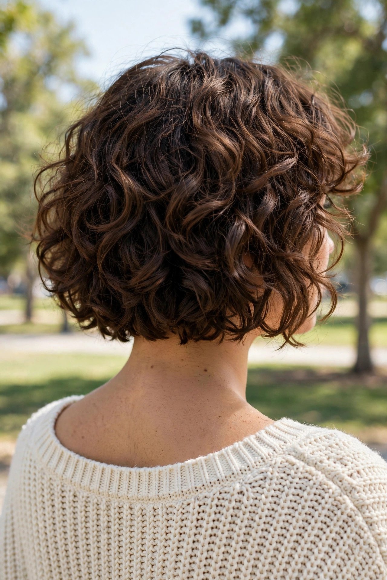 Shaggy bob with permed texture