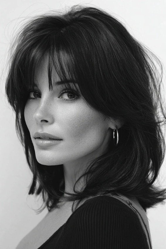 Black Bob with Bangs for Women Over 40