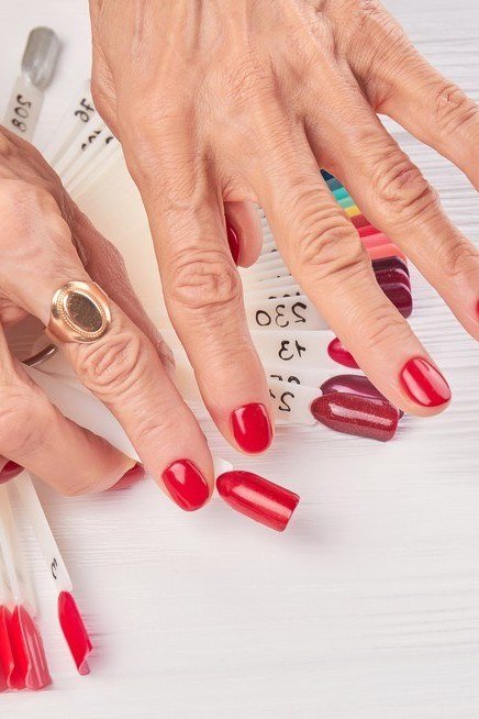 Red and Pink Polish Shade Swatches, best nail colors for 50 year olds