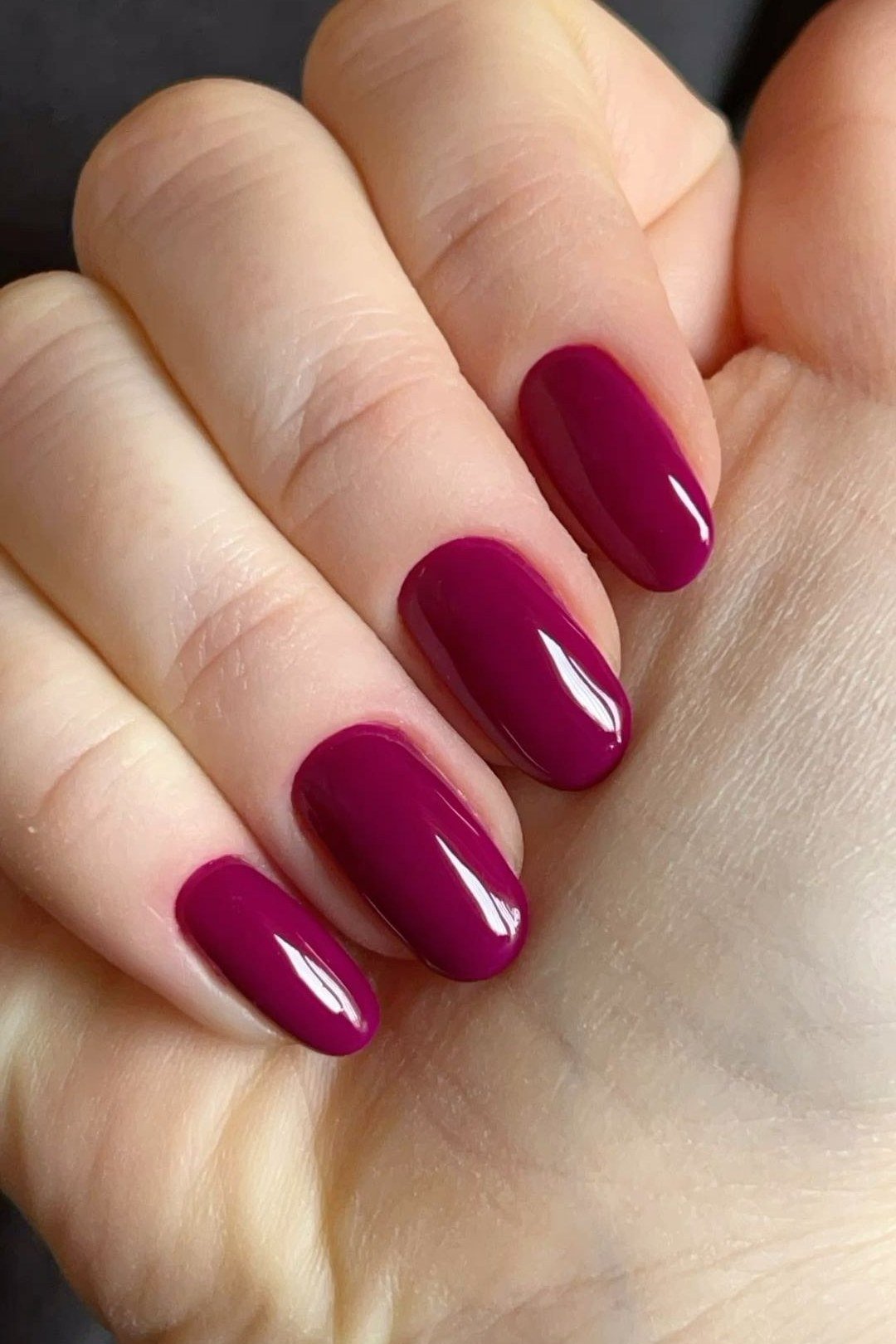 Fuchsia Almond Glossy Nails, best nail colors for 50 year olds