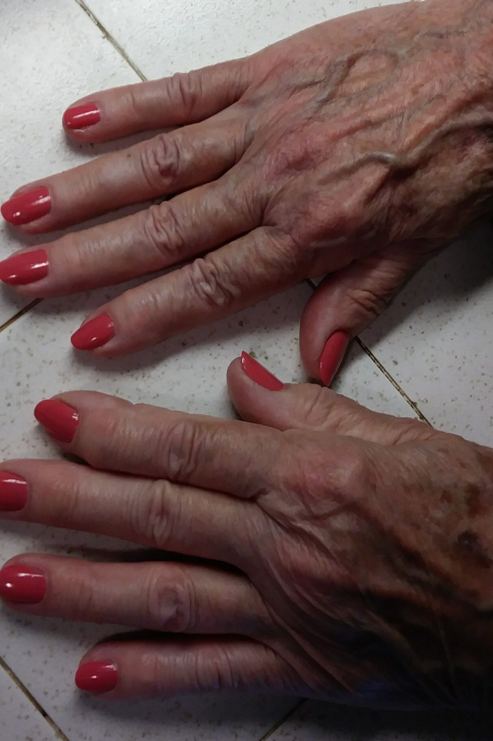 Deep Classic Red Short Nails, best nail colors for 50 year olds