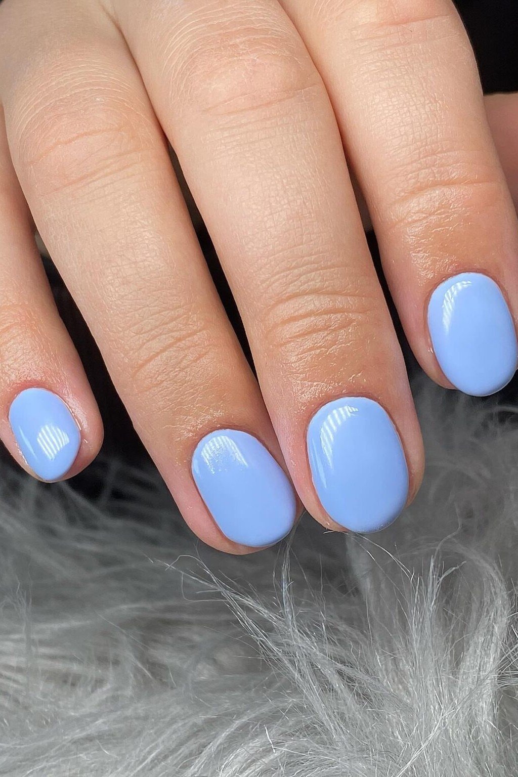 Light blue oval nails for women over 50