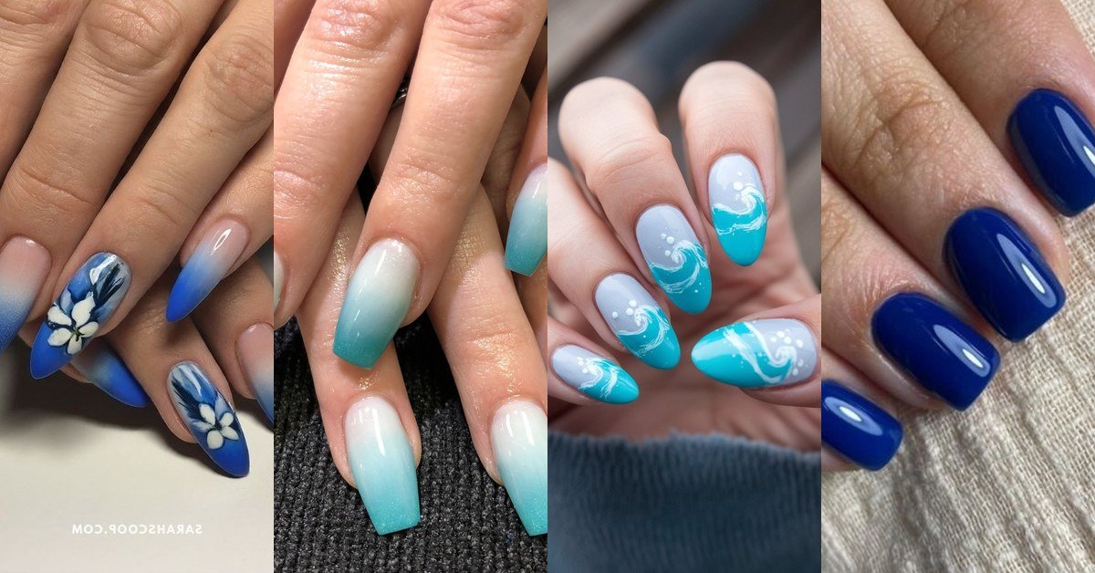Blue nail designs for women over 50 featured collage