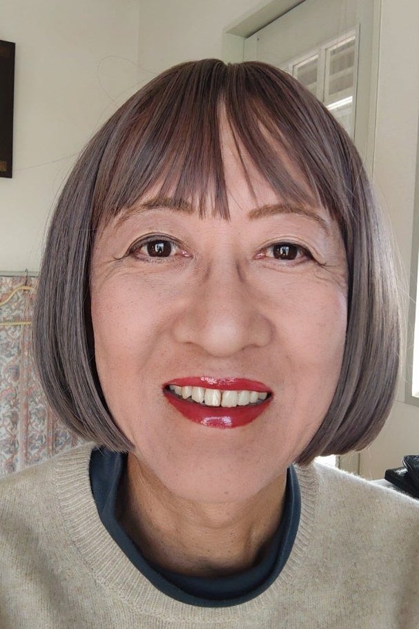 Gray-Brown Blunt Bob with Bangs - blunt bob haircut for women over 60