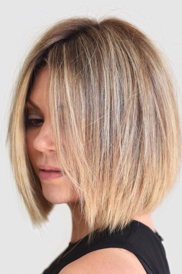 Blonde Blunt Bob, Sleek Side View - blunt bob haircut for women over 60