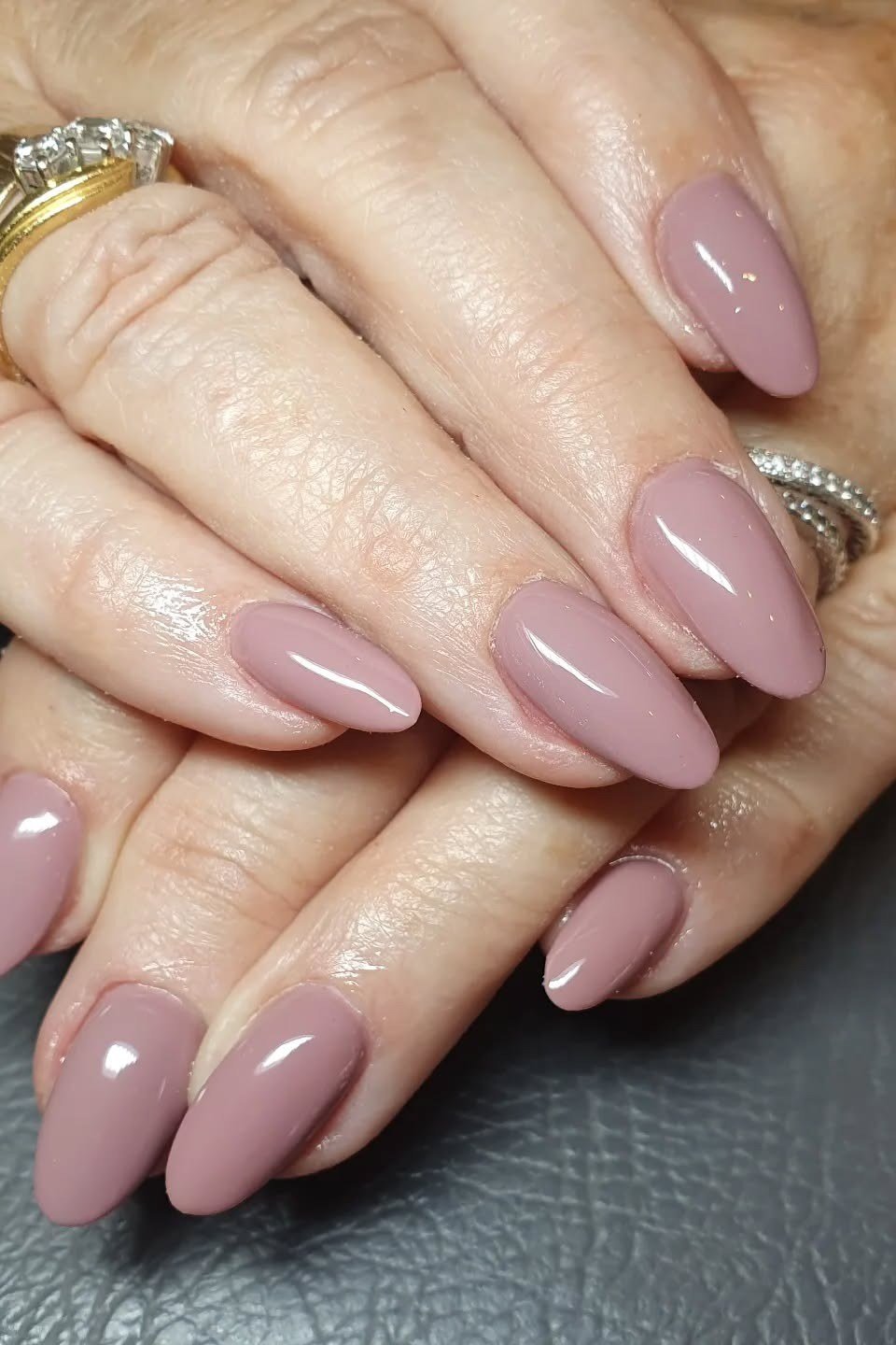 Pastel Pink Gradient Nails - flattering nail color for women over 70 on mature hands