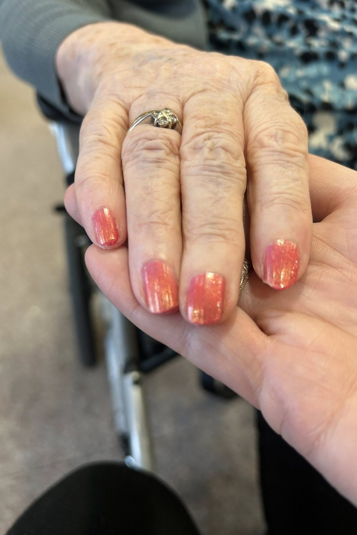 Hot Pink Short Nails - flattering nail color for women over 70 on mature hands