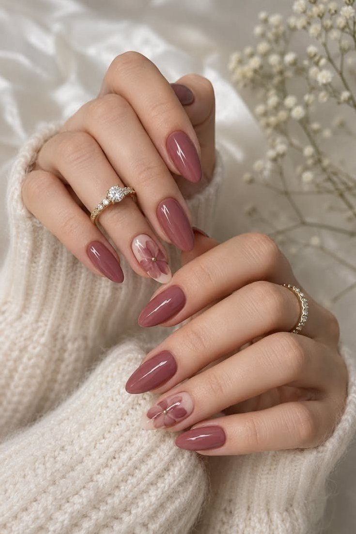 Hot Pink Nails With White Scarf - flattering nail color for women over 70 on mature hands