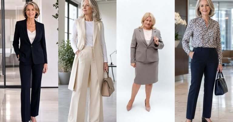 66 Business Outfit Ideas for Women Over 50 - featured collage
