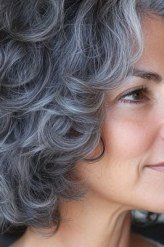 Slate-Gray Side Bob for Women Over 60