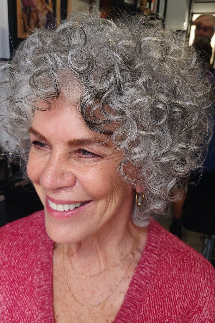 Smiling Silver Bob for Women Over 60