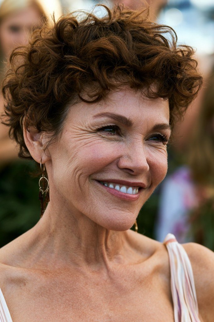 Sunlit Auburn Crop for Women Over 60