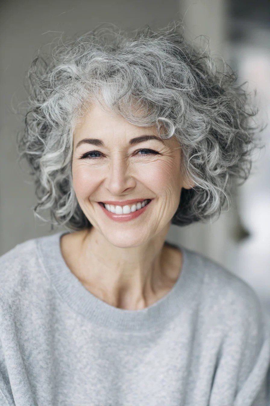 Gray Sweatshirt Bob for Women Over 60