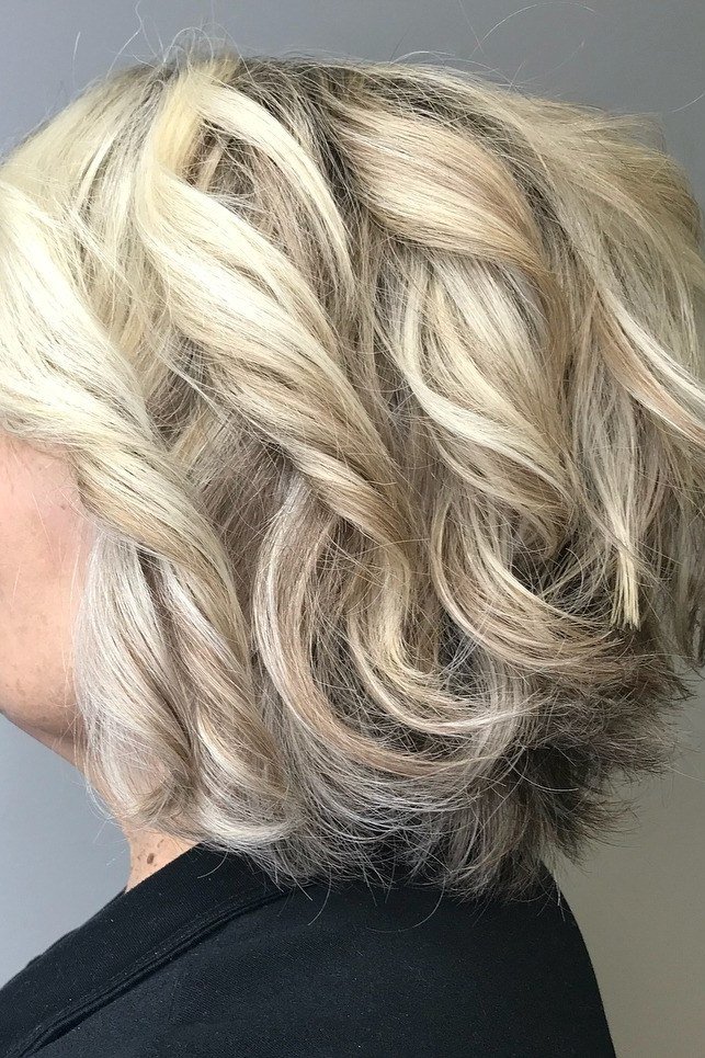 Platinum Side Bob for Women Over 60