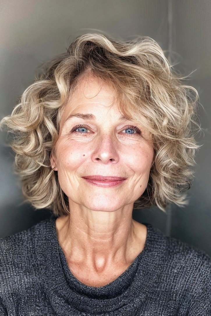Simple Soft Gray Bob for Women Over 60