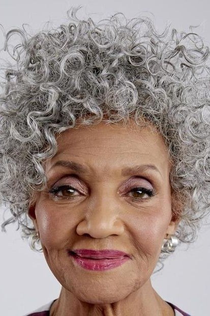 Grey curly bob for Black women over 70