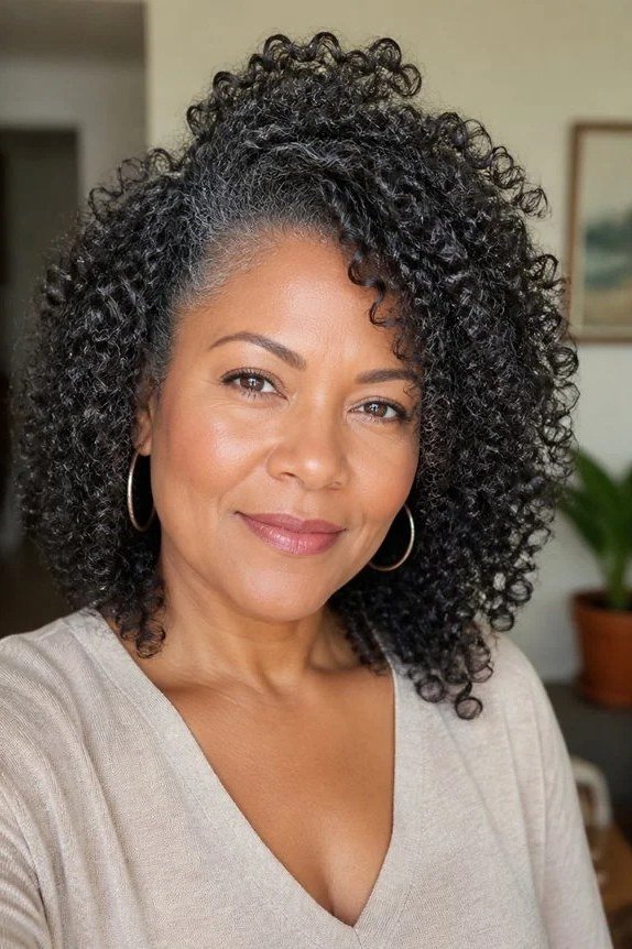 Dark tight curls for Black women over 70