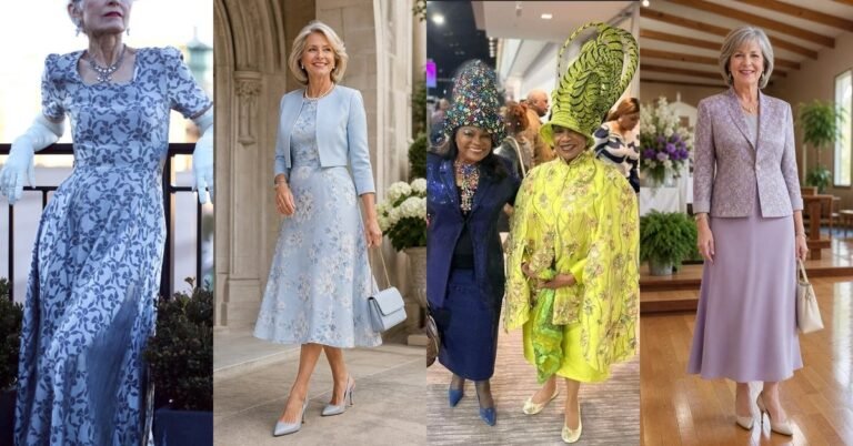 69 elegant church dresses for women over 60 collage: lace, floral and solid midi dresses