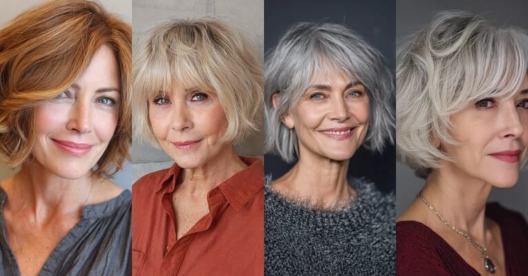 Featured collage of choppy layered bob hairstyles for women over 50