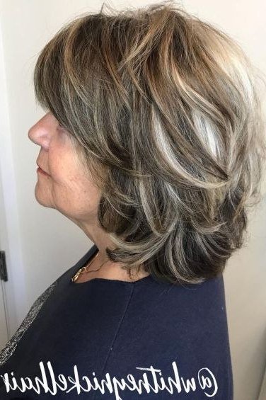 Gray Brown Choppy Bob, a choppy hairstyle for women over 50