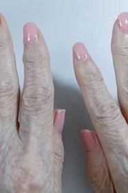 Classic Baby Pink Short Round Nails for women over 60