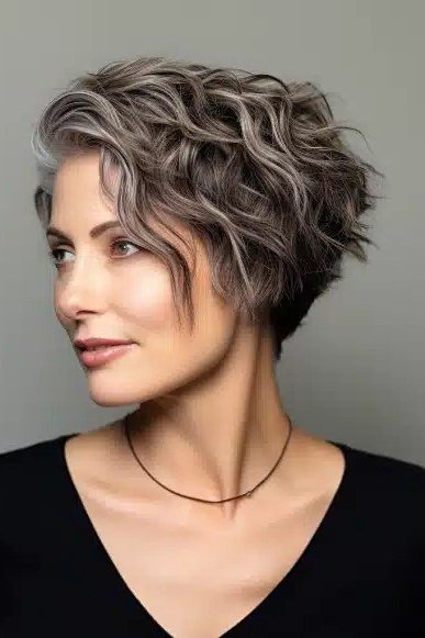 Ash-Gray Curly Pixie, Side View - curly pixie haircut for women over 60 (idea 22 of 70)