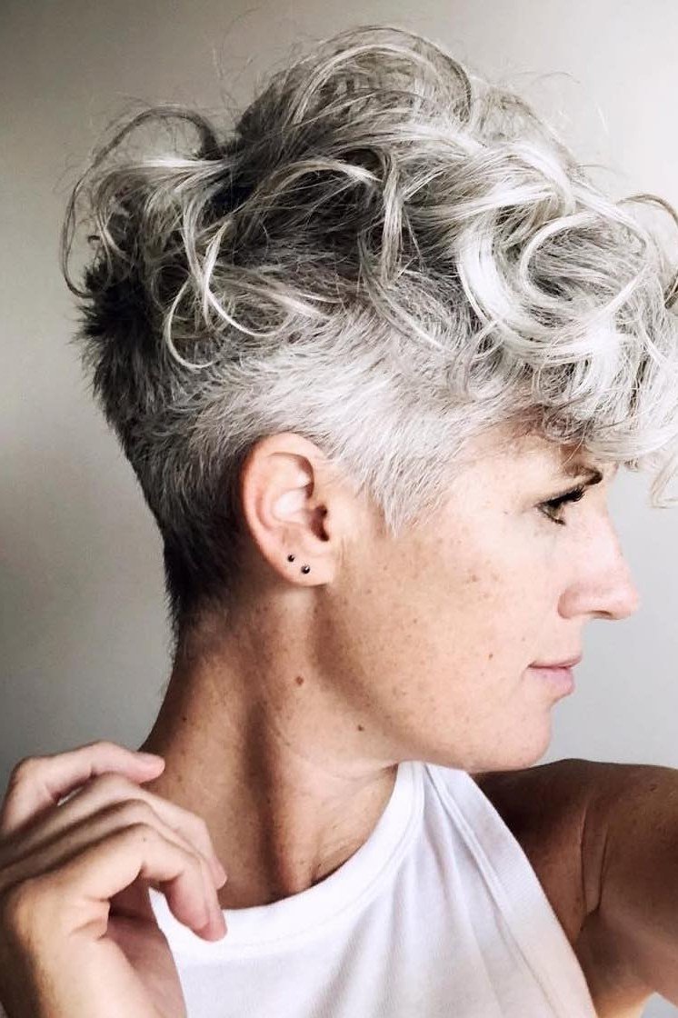 Voluminous Silver Pixie, Selfie Angle - curly pixie haircut for women over 60 (idea 38 of 70)