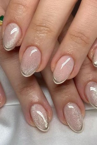Nude-Pink Velvet Round Nails, cashmere velvet nails for women over 50