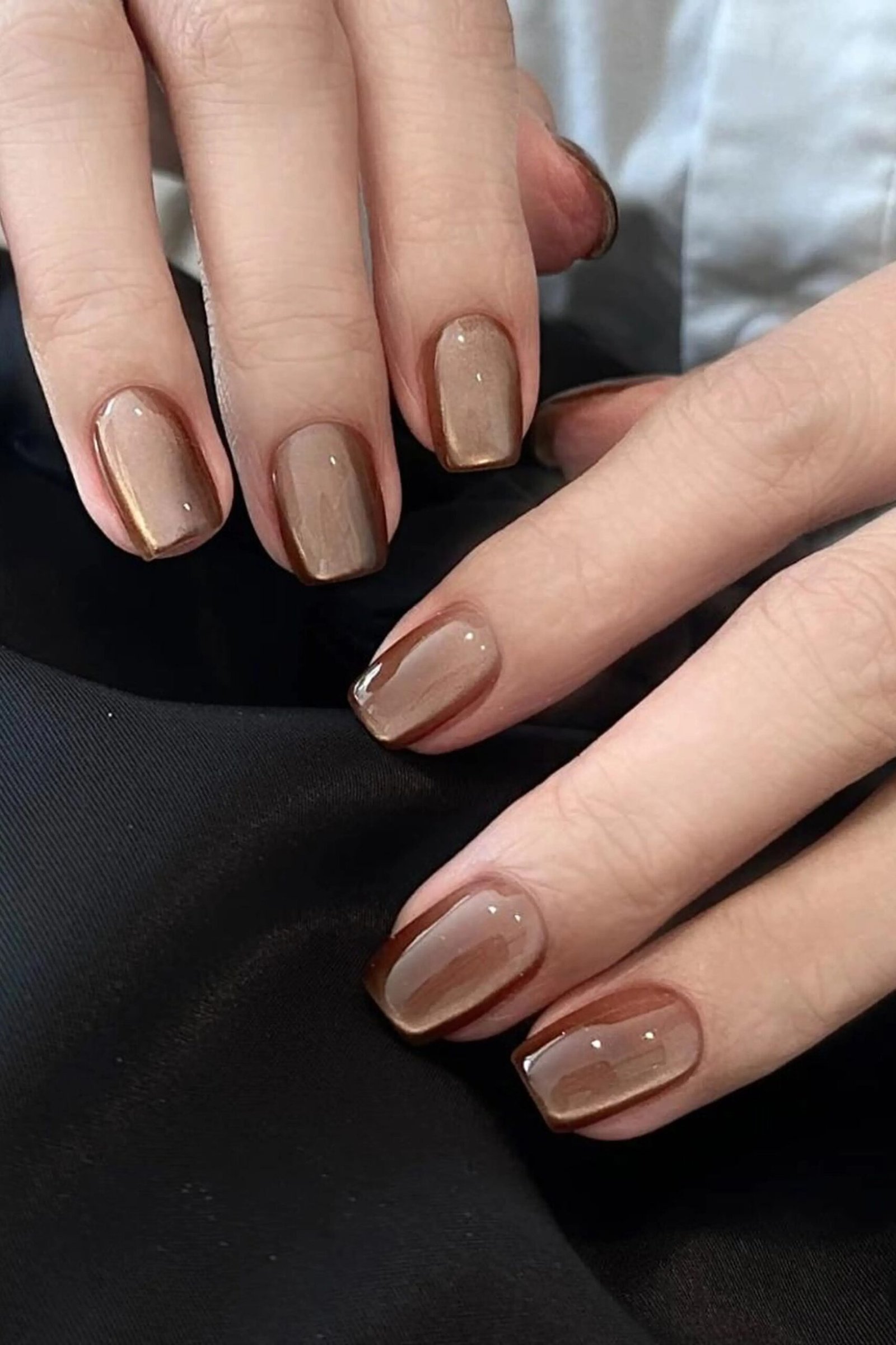 Taupe-Nude Ombre Velvet Almond Nails, cashmere velvet nails for women over 50