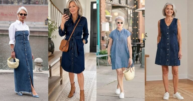 70 Chic Denim Dresses for Women Over 60 You Will Love