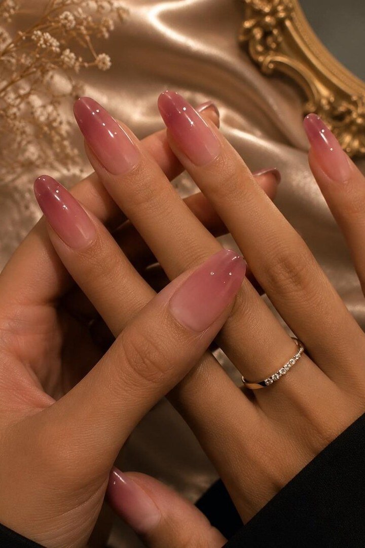 Vintage Rose Nails with Gold Rings for women over 50