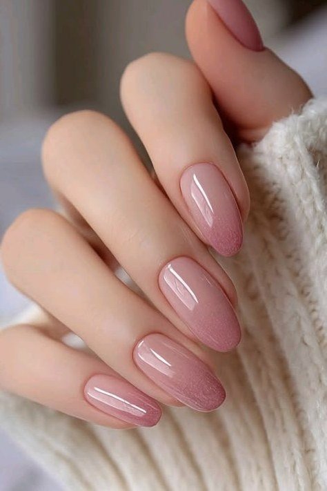 Short Oval Dusty Rose Nails for women over 50